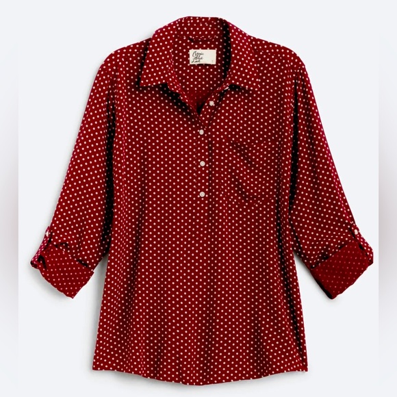 SOLD - NWOT Kylie Classic Half Button Down Top **DO NOT BUY** - Picture 1 of 5
